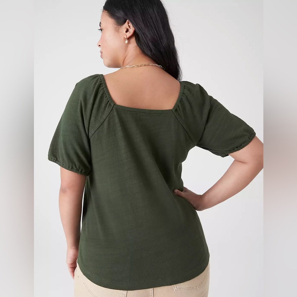 Lane Bryant- Square-Neck Button-Front Top - Picture 2 of 11